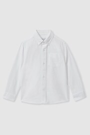 Reiss White Greenwich 100% Oxford Cotton Shirt - Image 2 of 4