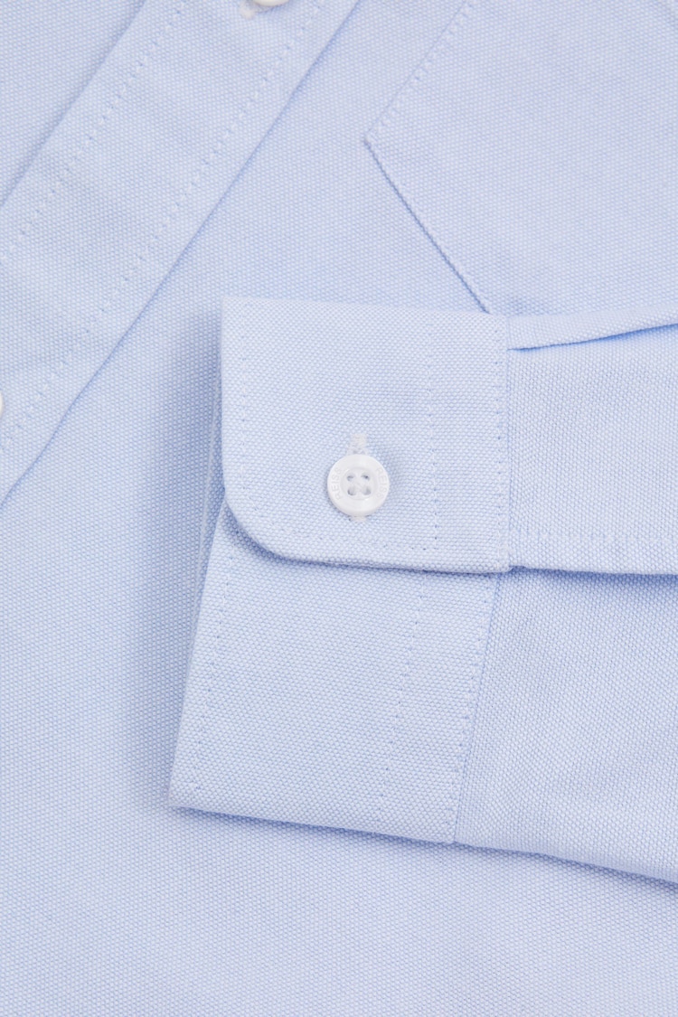 Reiss Soft Blue Greenwich 100% Oxford Cotton Shirt - Image 4 of 4