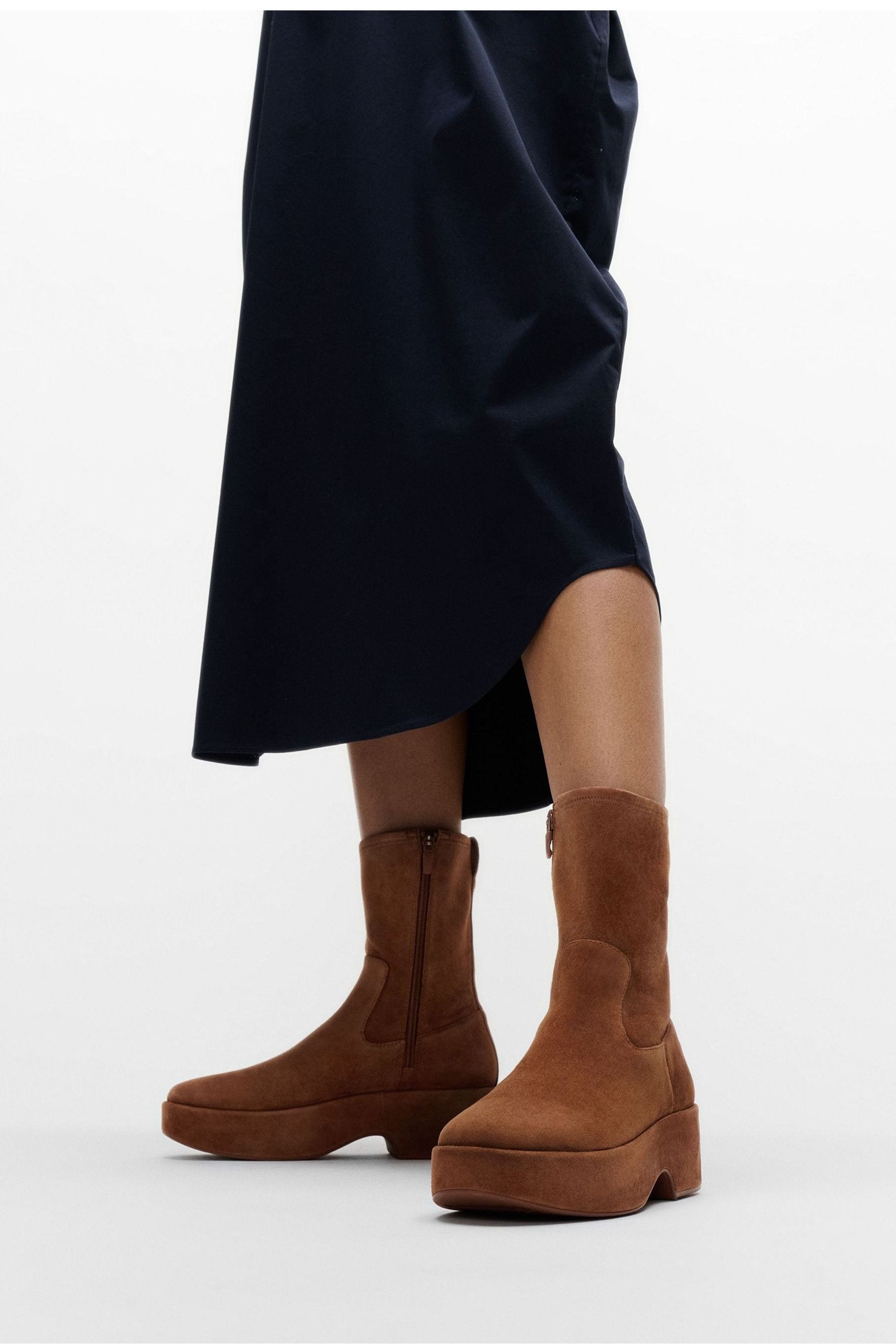 Suede mid calf booties online