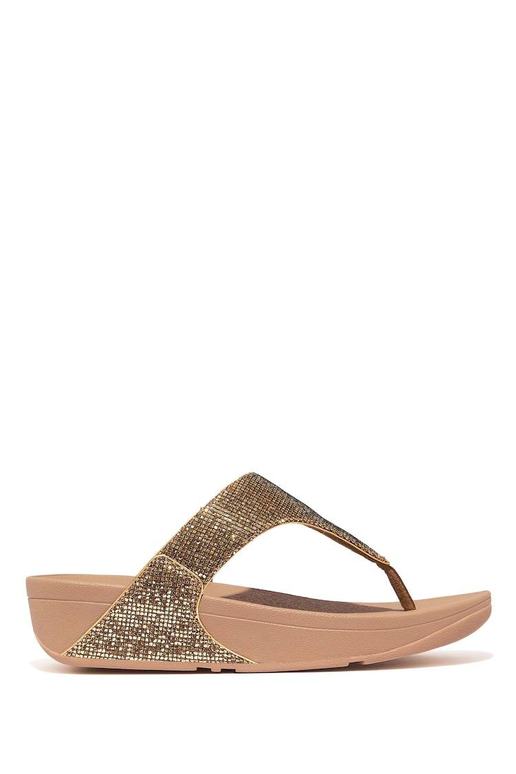 FitFlop Gold Lulu Glitterball Toe Post Sandals - Image 2 of 5