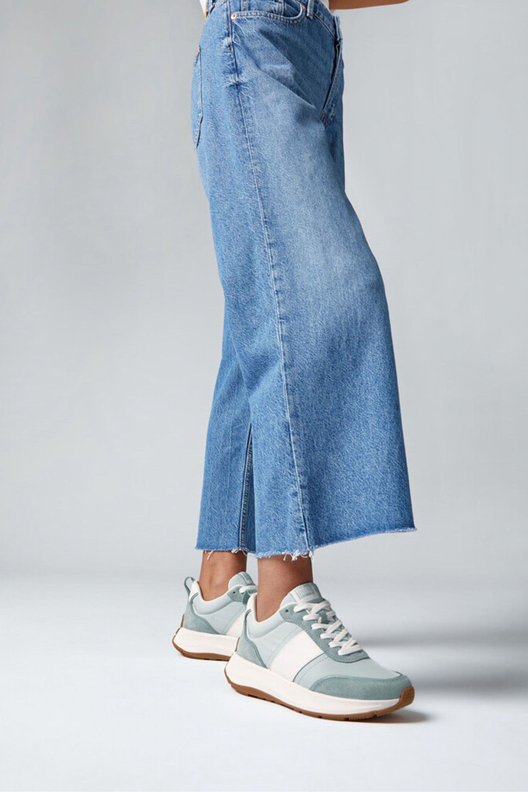 Fitflop F Mode Flow Fabric Suede Leather Trainers