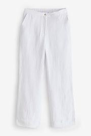 Pure Collection 100% Cotton Linen Blend Wide Leg White Trousers - Image 3 of 3