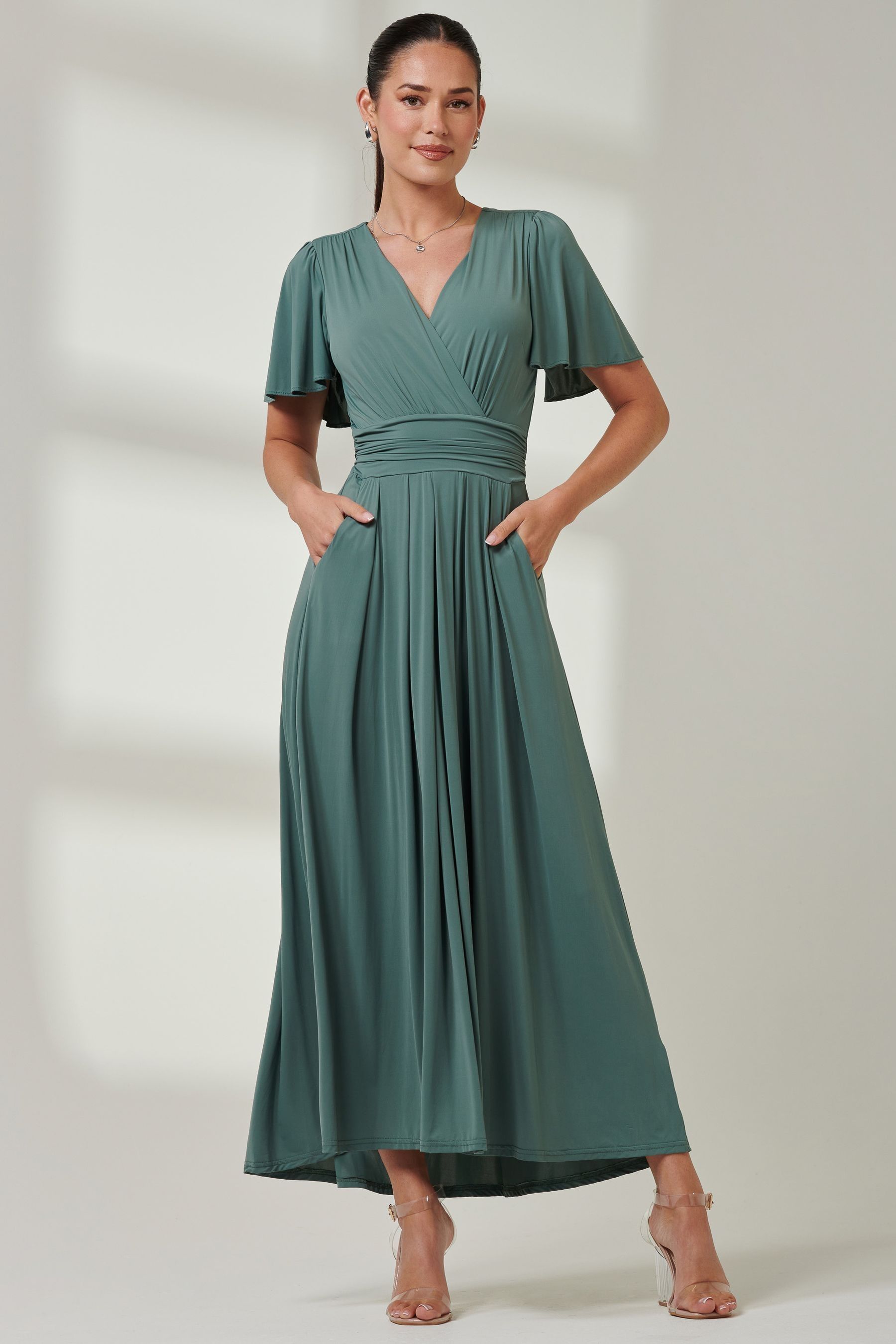 Green jersey maxi dress best sale