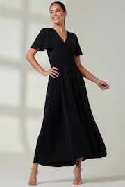 Jolie Moi Black Angel Sleeve Super Smooth Jersey Maxi Dress - Image 5 of 6