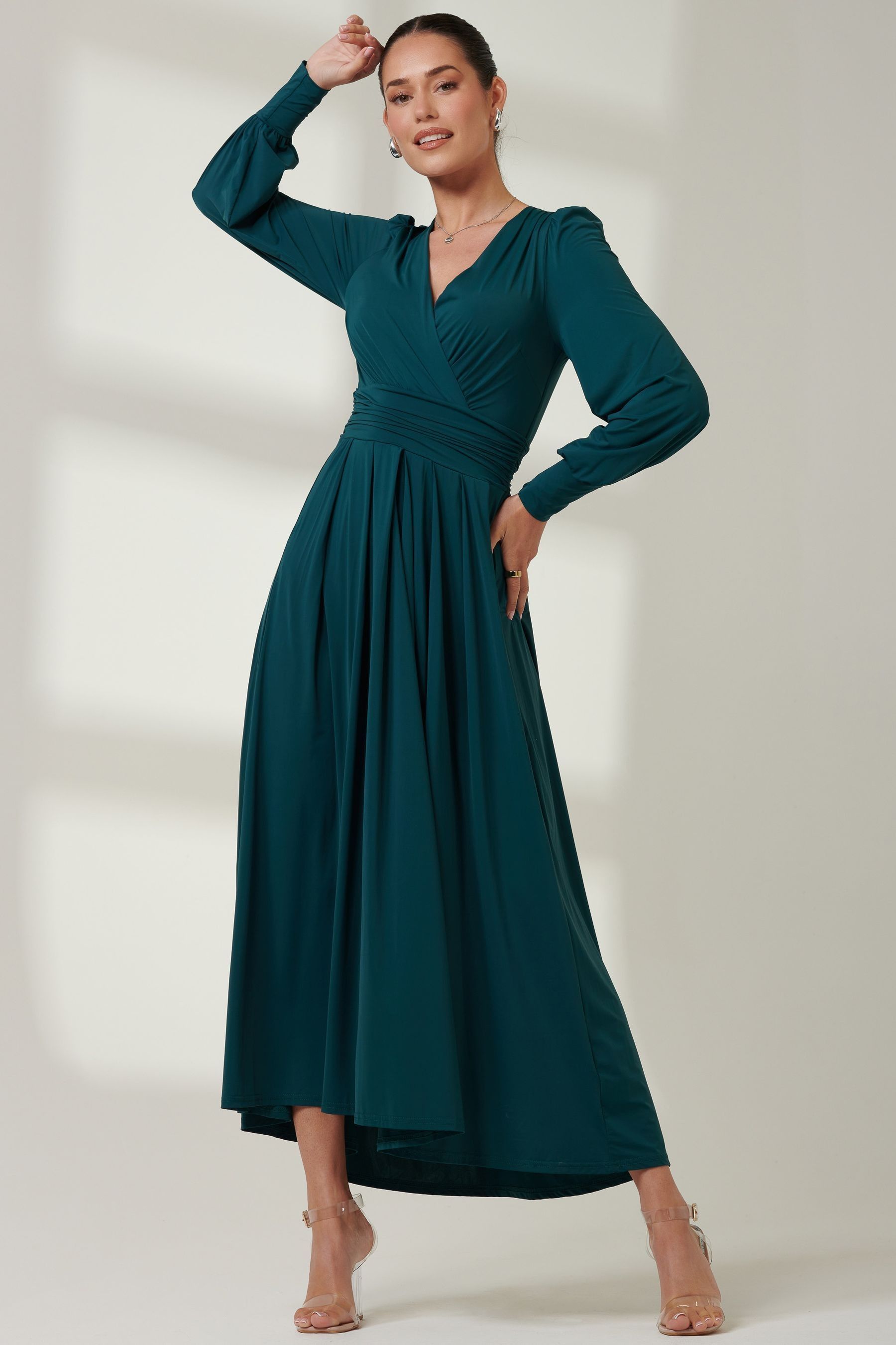 Olive green maxi dress long sleeve top