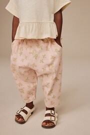 Pink Ditsy Floral Textured Podgy Leg Trousers (3mths-7yrs) - Image 1 of 4