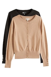 Friends Like These Black Camel Crew Neck Cardigan 2 Pack - Image 6 of 7