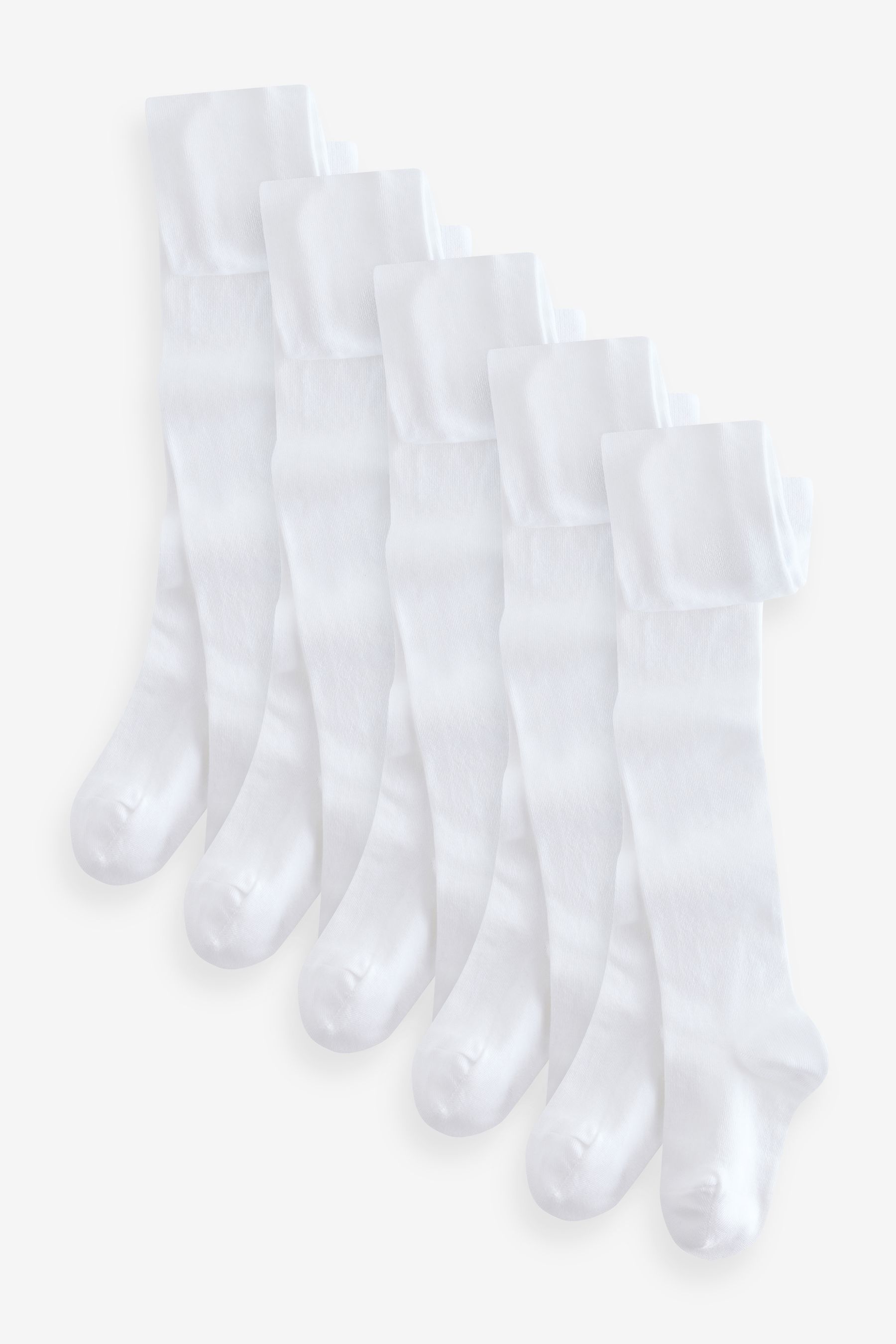 Buy White 5 Pack Cotton Rich School Tights from Next Luxembourg