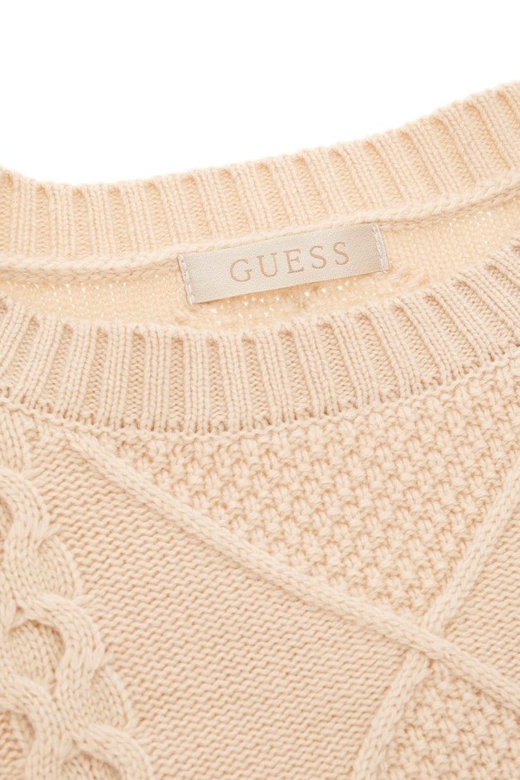 Guess Cream Serena Cable Knit Dress - Image 4 of 4