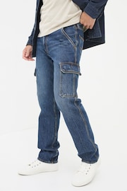 FatFace Blue Cargo Jeans - Image 4 of 6