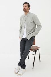 FatFace Grey Long Sleeve Grantham Grid Check 100% Cotton Shirt - Image 3 of 6