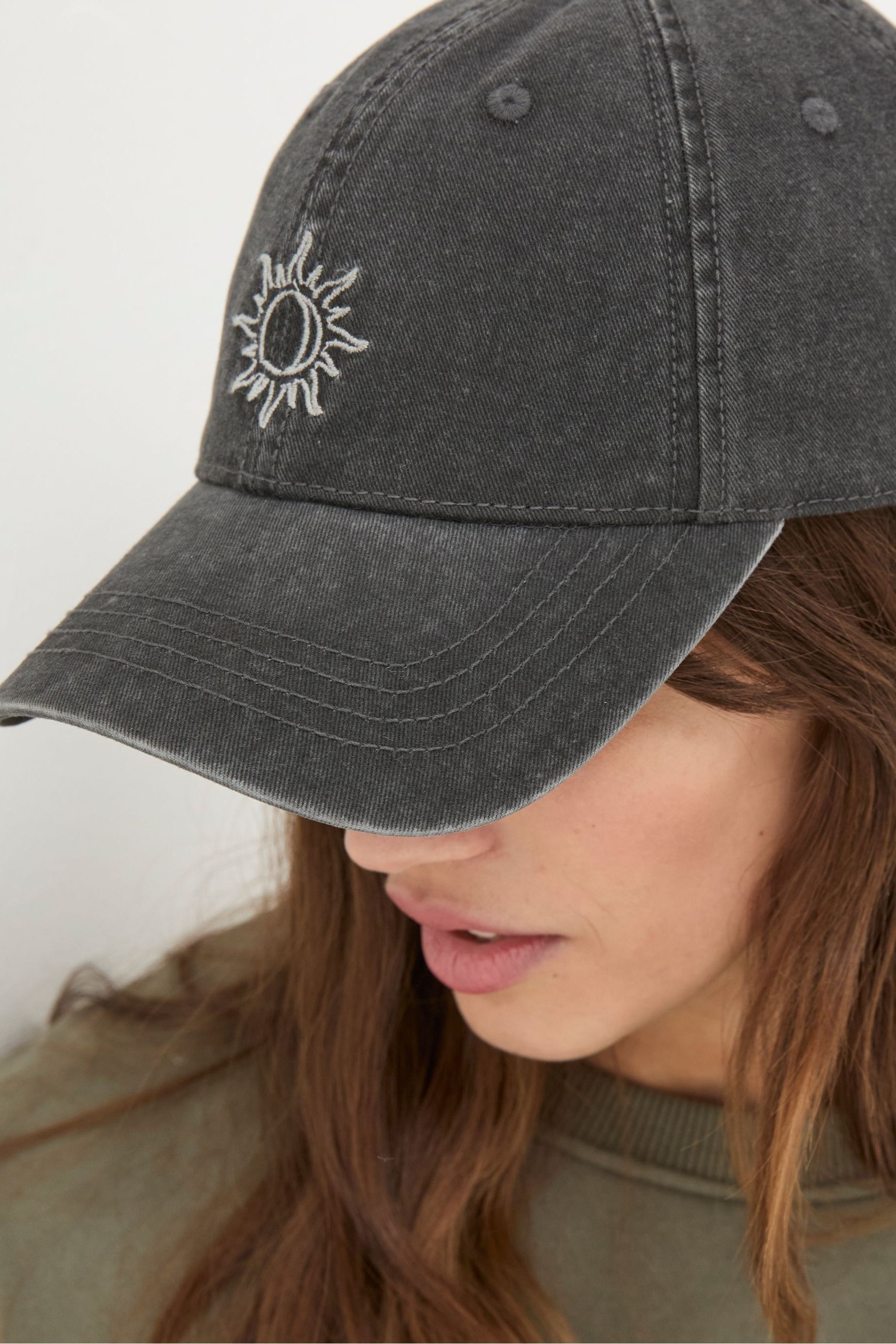 Buy FatFace Charcoal Grey Embroidered Sun Cap from the Next UK online shop