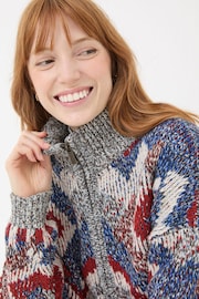 FatFace Multi Erin Knitted Zip Through Cardigan - Image 5 of 7