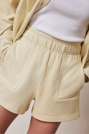 Mint Velvet Yellow Cotton Blend Sweat Shorts - Image 2 of 4