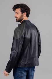 Lakeland Leather Bowcroft Contrast Stripe Leather Black Jacket - Image 4 of 7