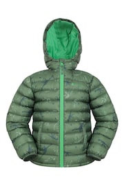 Mountain Warehouse Dark Green Kids Seasons Printed Water Resistant Padded Jacket - Image 1 of 5