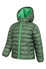 Mountain Warehouse Dark Green Kids Seasons Printed Water Resistant Padded Jacket - Image 4 of 5