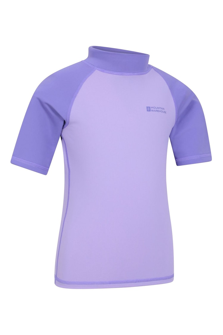 Mountain Warehouse Purple Kids Short Sleeved Rash Vest - Image 2 of 5