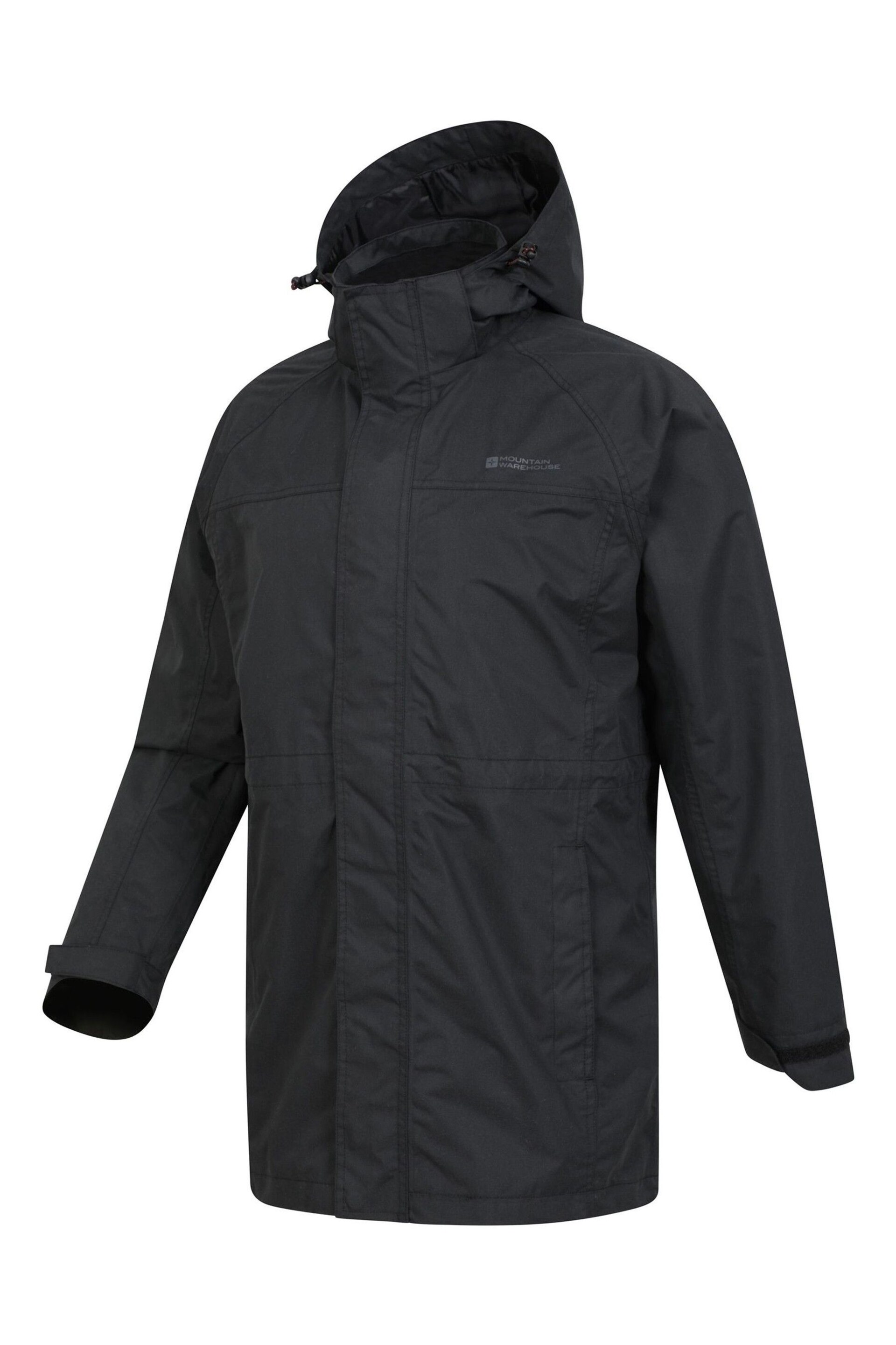Mountain Warehouse Black Mens Westport Long Waterproof Jacket - Image 4 of 5
