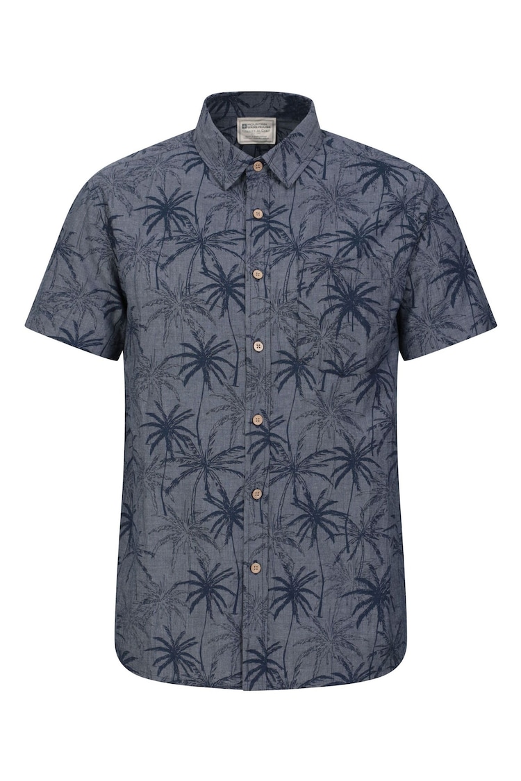 Mountain Warehouse Blue Mens Tropical Printed Short Sleeved 100% Cotton Shirt - Image 1 of 5