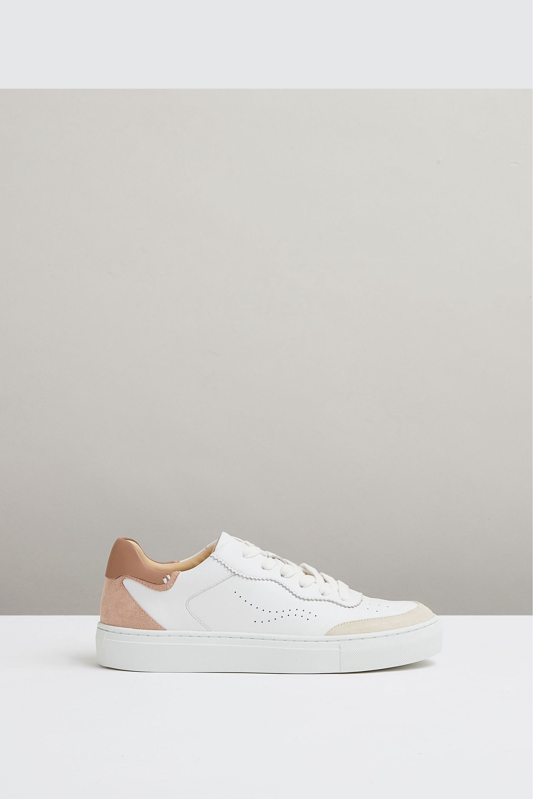 Nude and white trainers deals