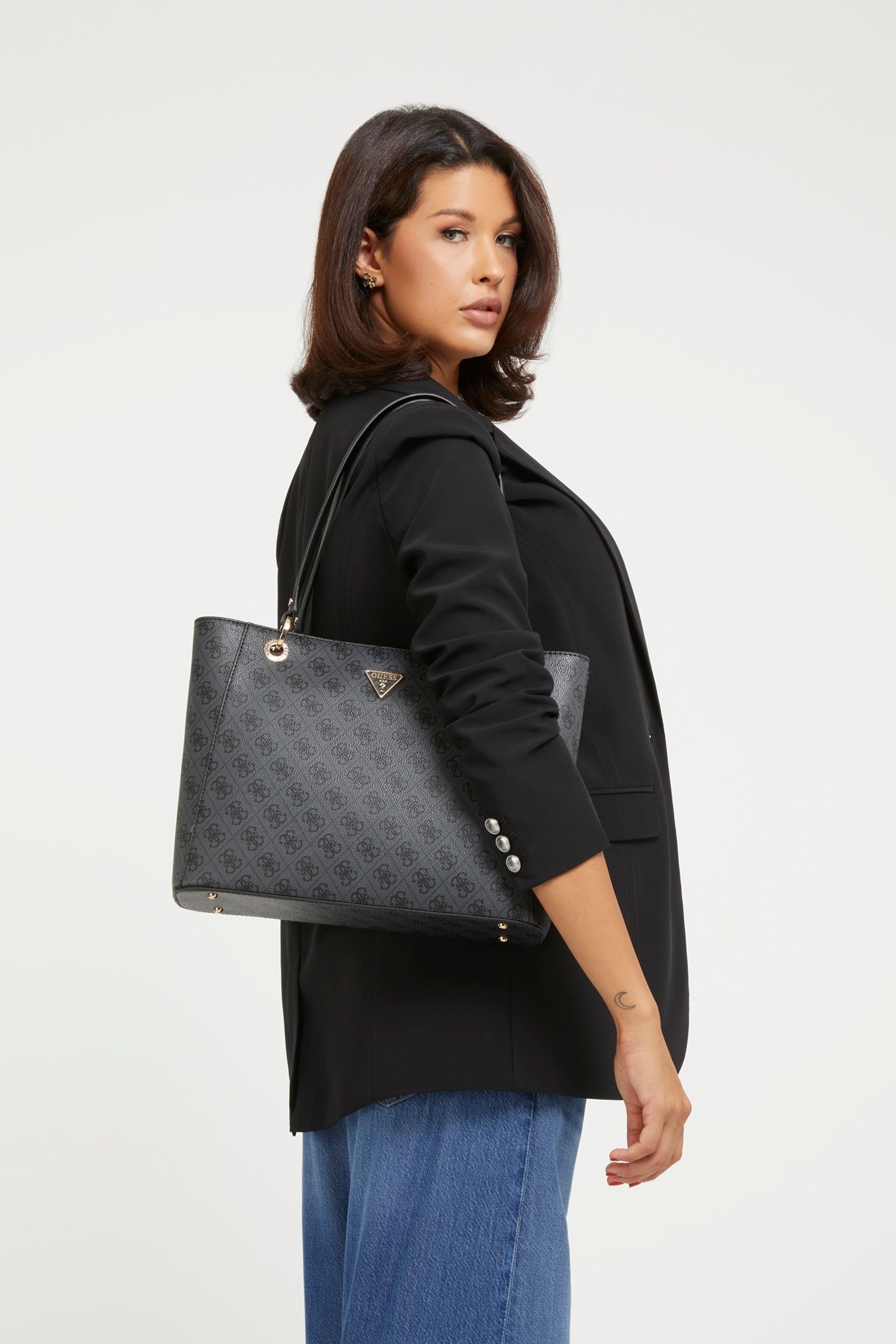 Guess logo tote discount
