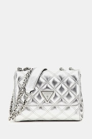 Guess Metallic Giully Quilted Convertible Flap Cross-Body Bag - Image 1 of 4