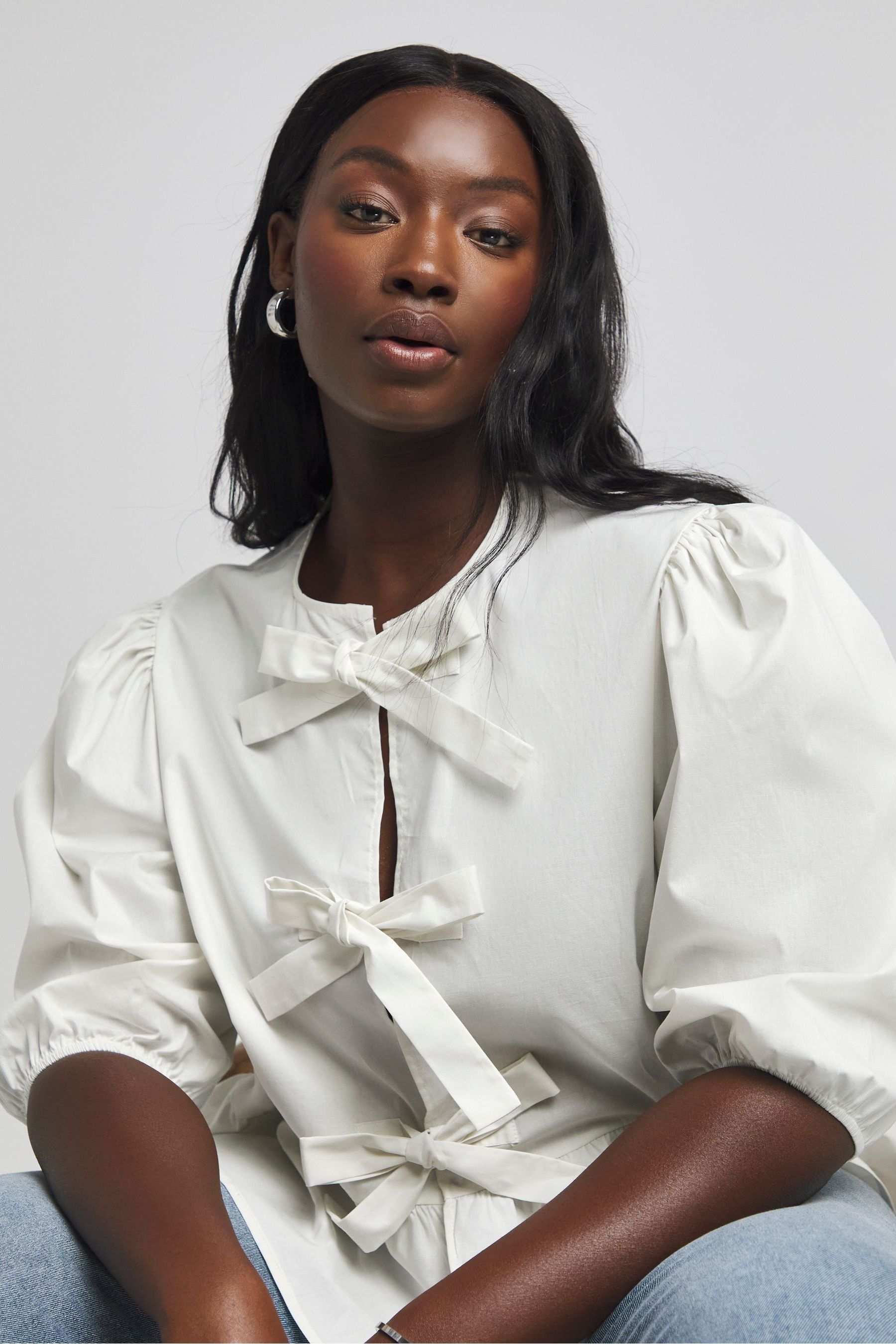 Smock top white best sale