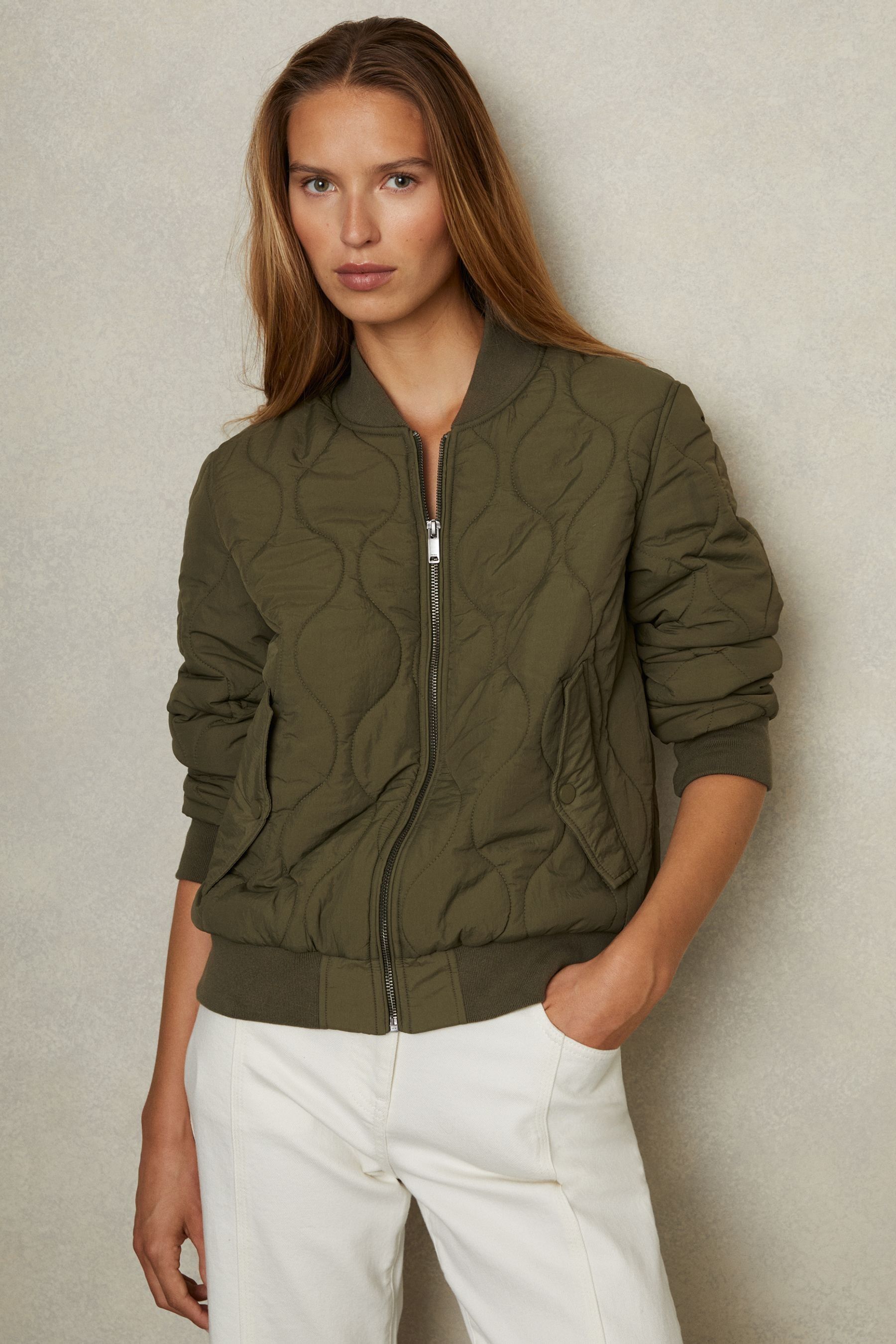 Womens khaki bomber 2025