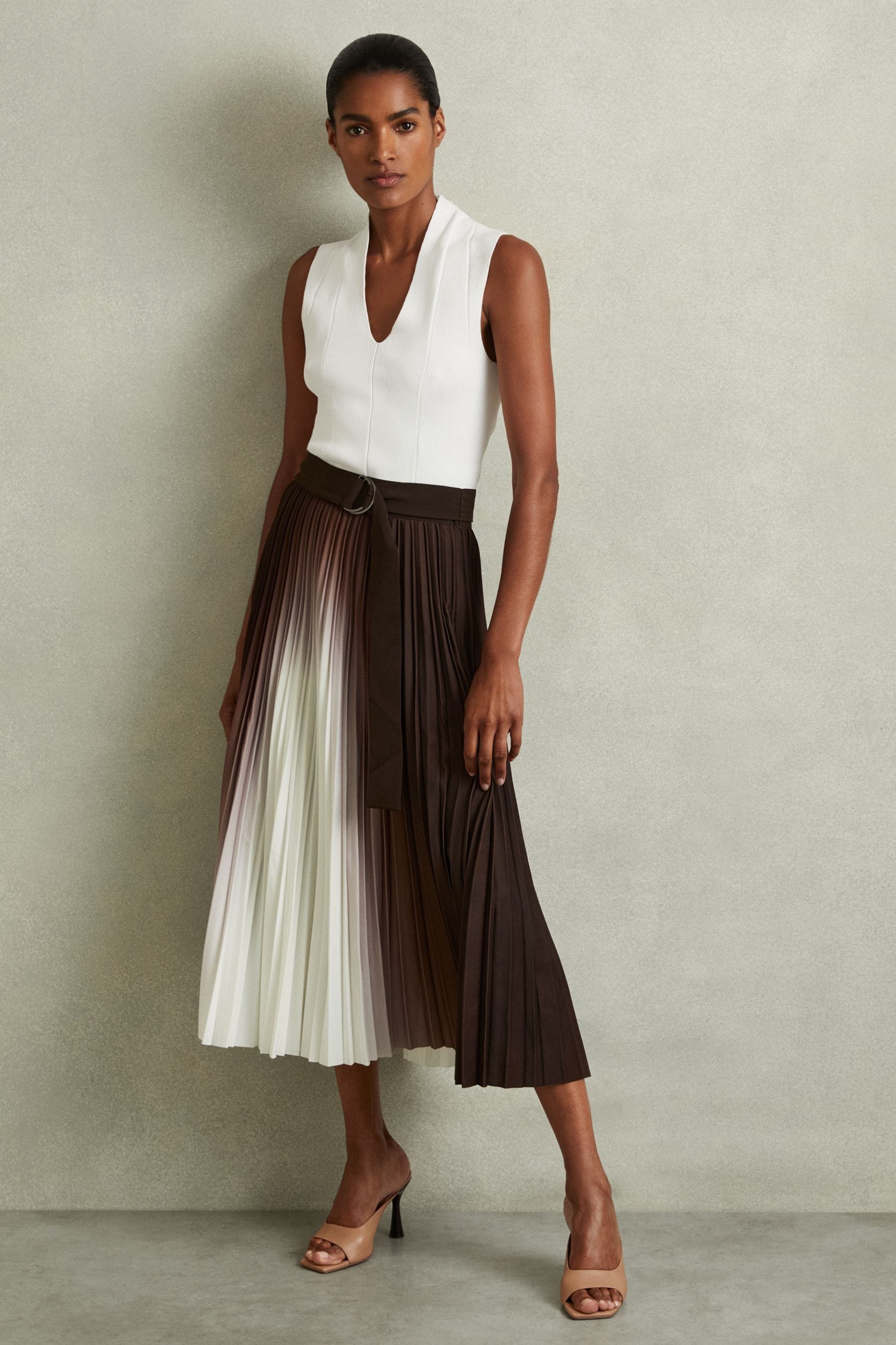 High waisted midi skirt next clearance