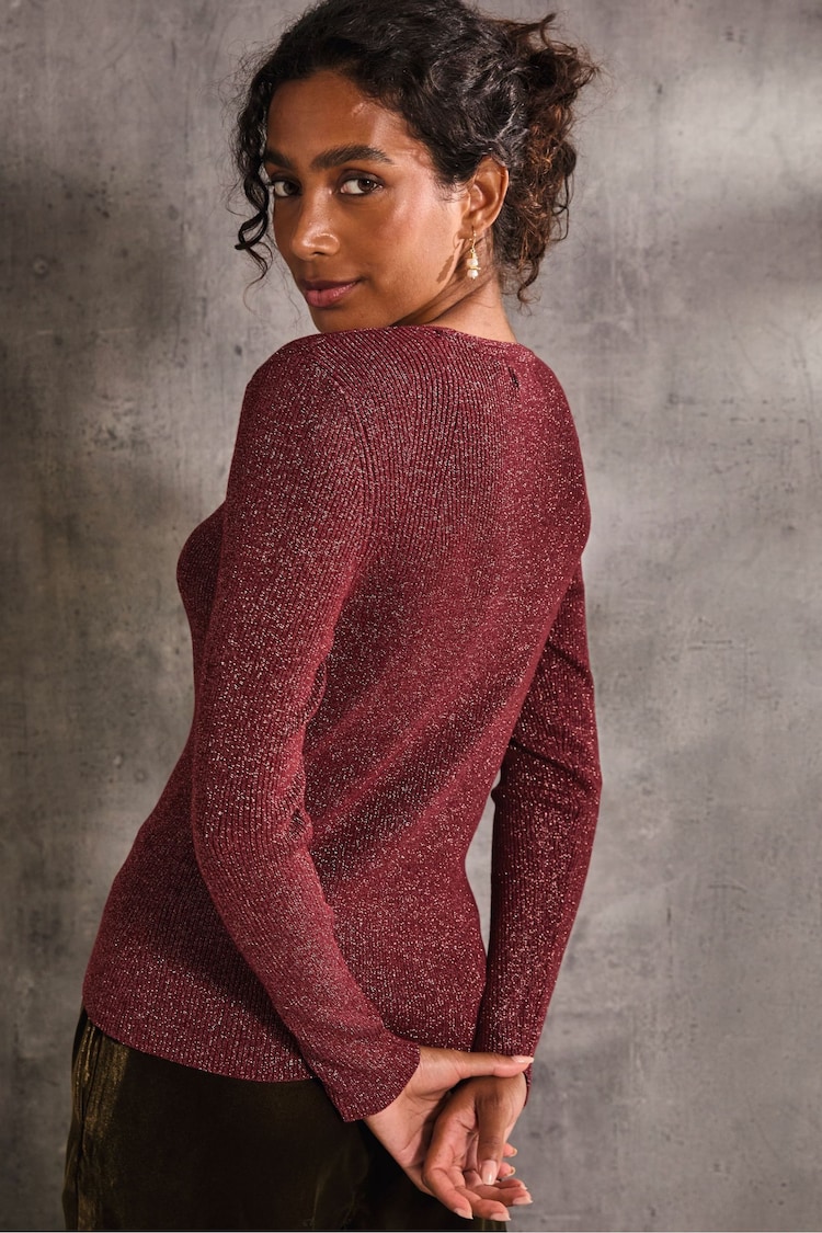 FatFace Dark Red Corine Cardigan - Image 2 of 6