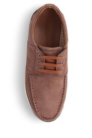 Pavers Brown Leather Casual Boat Shoes - Image 4 of 5