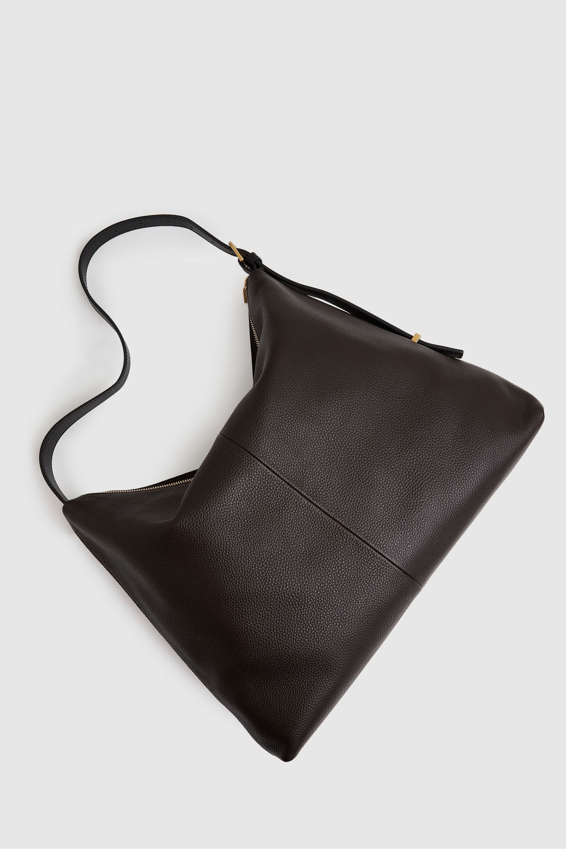 Buy Reiss Chocolate Vigo Grained Leather Tote Bag from Next Canada