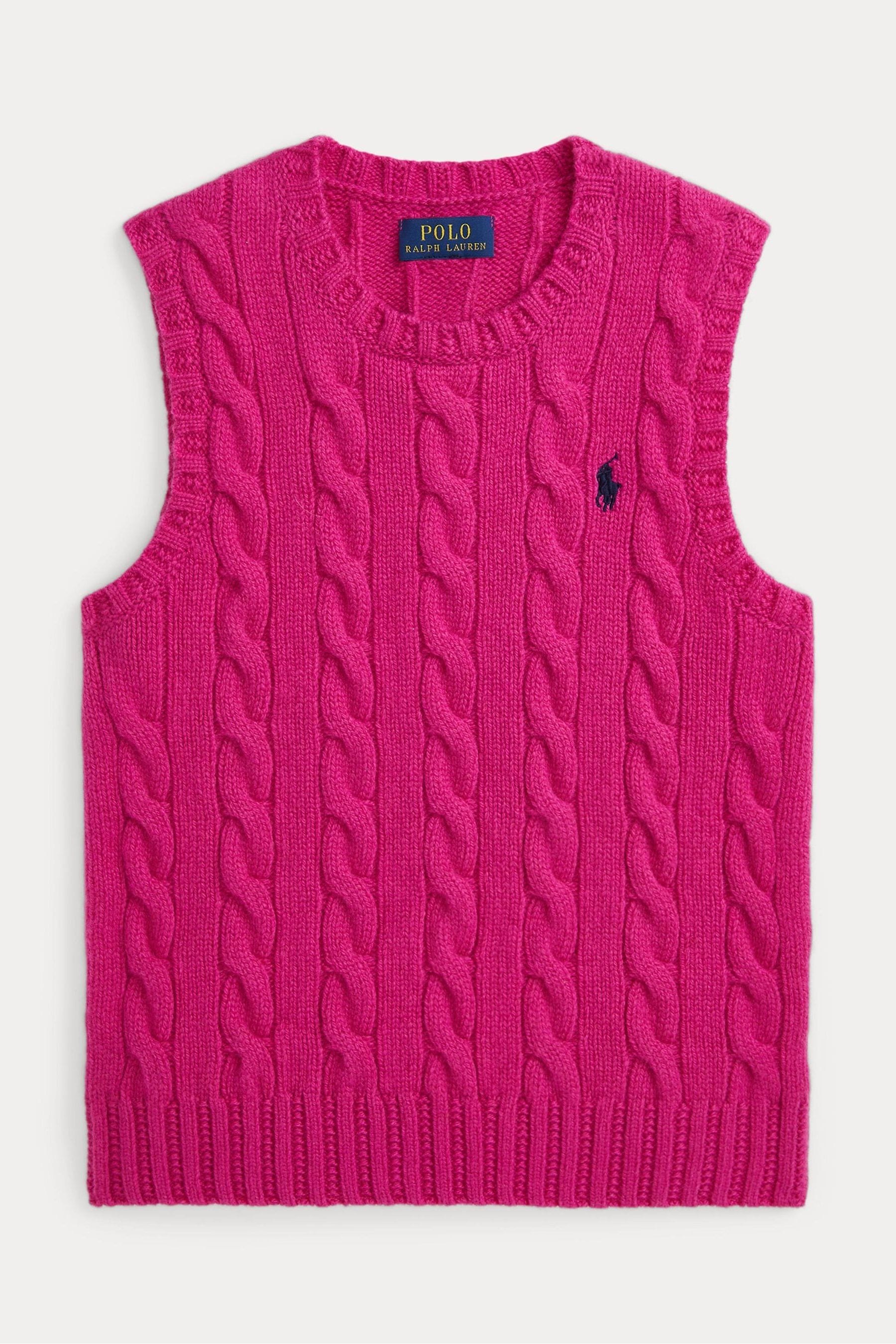 Buy Polo Ralph Lauren Girls Pink Cable Knit Tank 100 Cotton Vest from the Next UK online shop