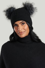 South Beach Black Double Pom Hat - Image 1 of 3