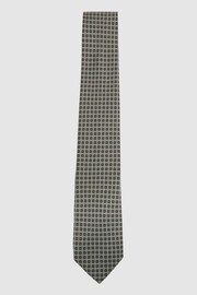 Reiss Light Green Mondello Silk Floral Print Tie - Image 1 of 5