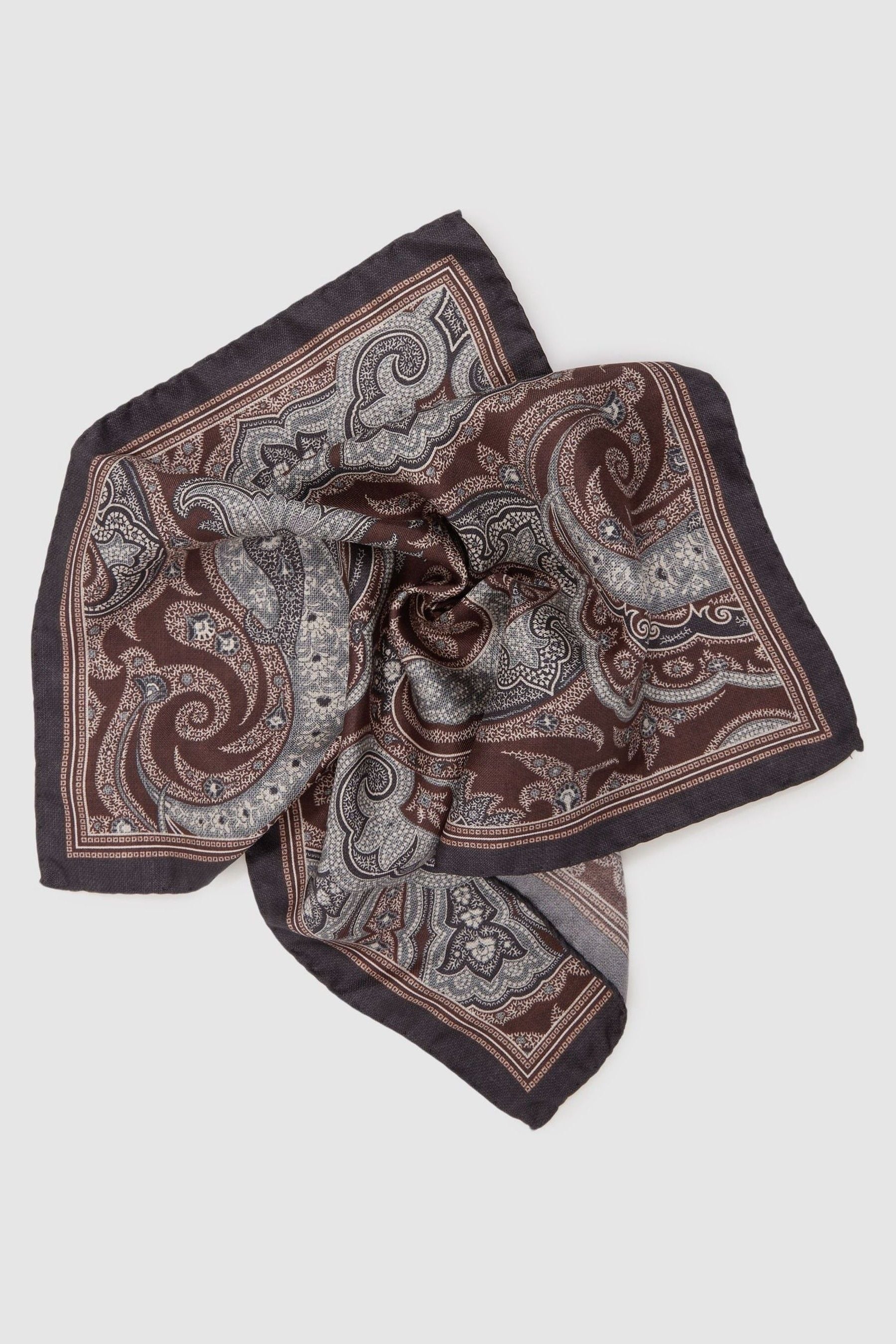 Buy Reiss Chocolate Lucca Silk Hybrid Print Pocket Square from Next Azerbaijan