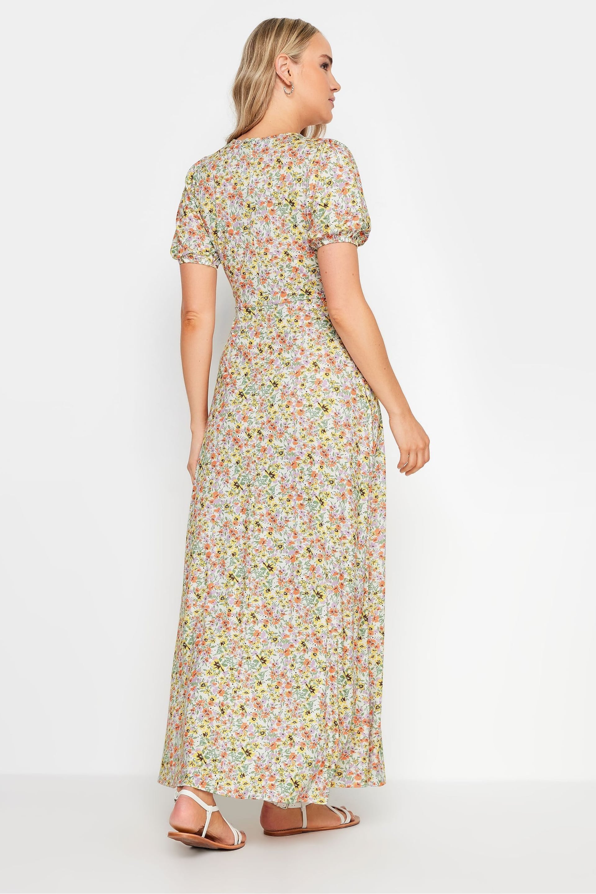 Long Tall Sally Pink Pastel Vintage Floral Wrap Maxi Dress - Image 2 of 5