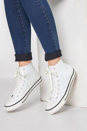 Long Tall Sally White Canvas High Top Trainers - Image 1 of 5