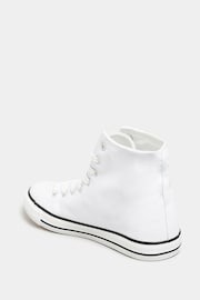 Long Tall Sally White Canvas High Top Trainers - Image 5 of 5