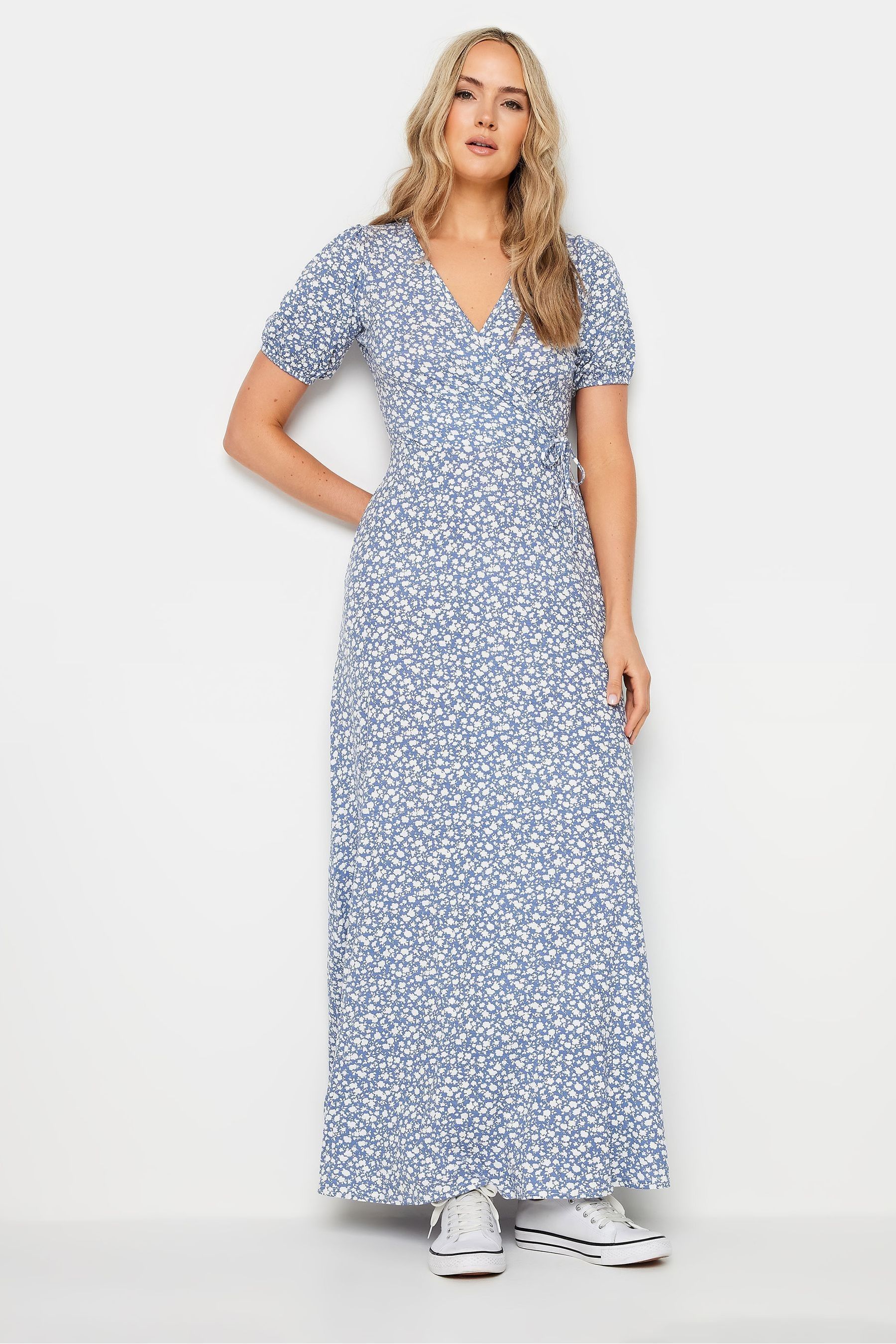 Buy Long Tall Sally Blue White Ditsy Wrap Maxi Dress from Next Luxembourg