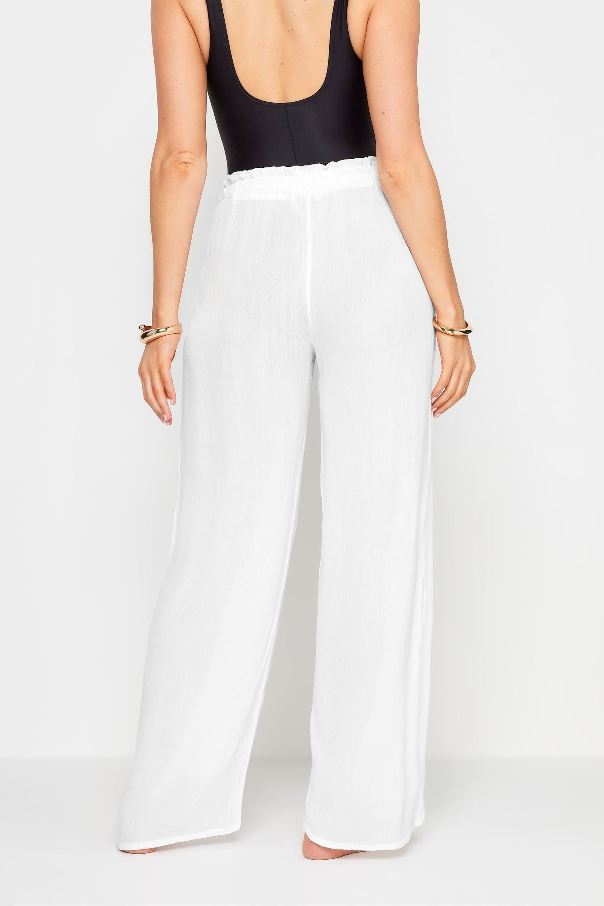 Long Tall Sally White Crinkle Trousers - Image 3 of 5