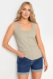 Long Tall Sally Natural Square Neck Button Cami - Image 1 of 5