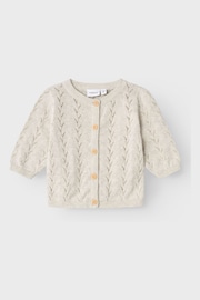 Name It White Girls Pointelle Knitted Cardigan - Image 1 of 2