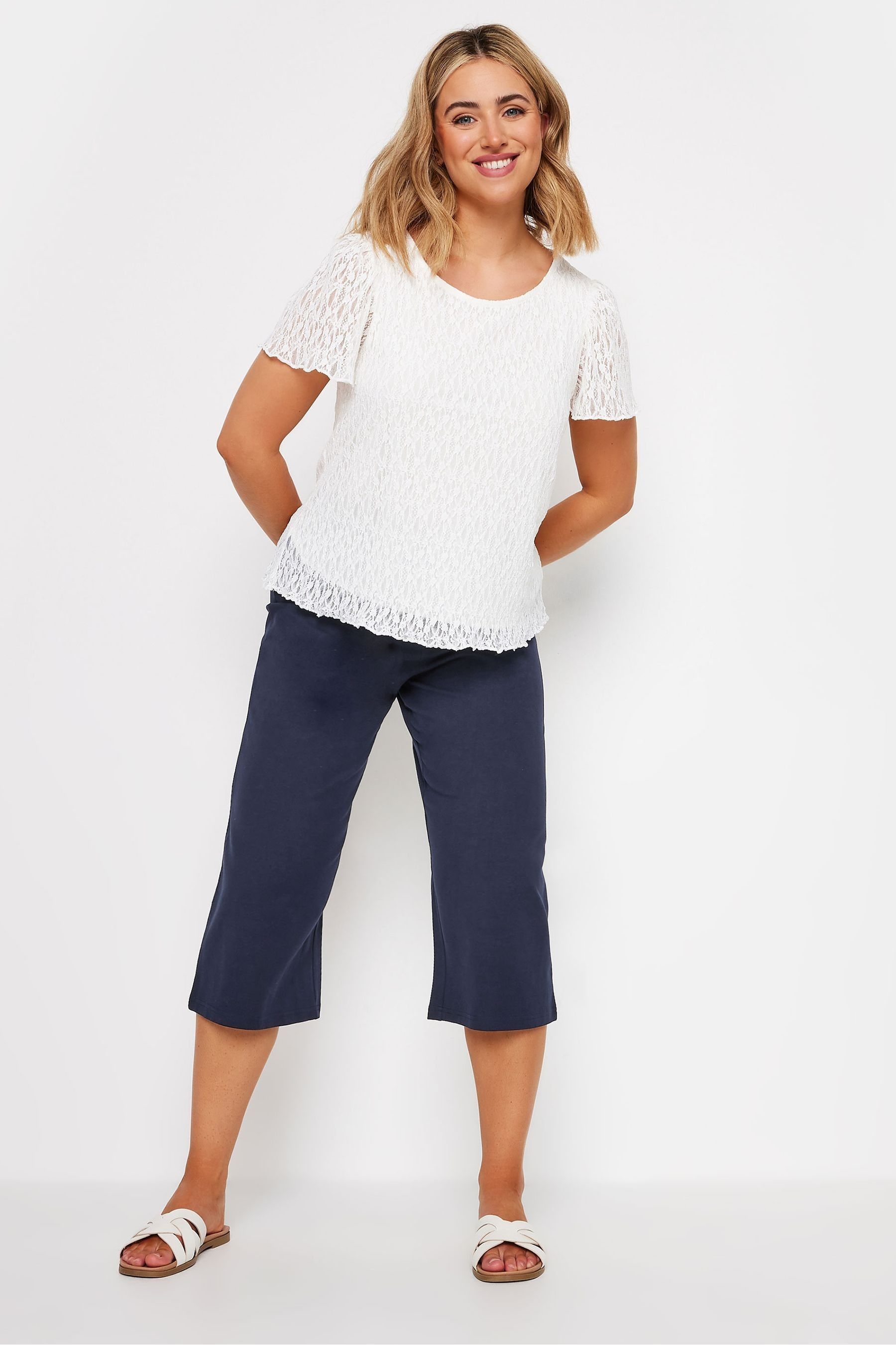 Buy M Co Blue Cropped Wide Leg Yoga Trousers from Next Ireland