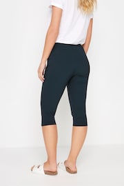 M&Co Navy Blue Petite Cropped Bengaline Trousers Gris - Image 3 of 5