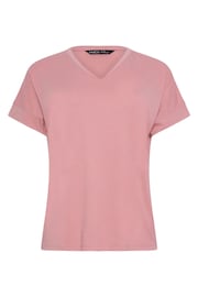 M&Co Pink Premium Modal V-Neck T-Shirt - Image 5 of 5