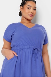 Yours Curve Purple T-Shirt Drawcord Dress - Image 4 of 5