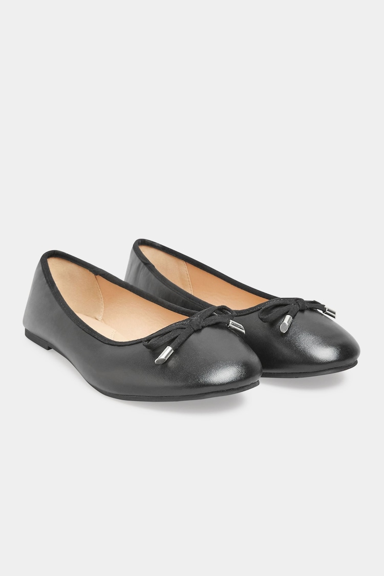 Yours Curve Black Extra Wide Fit Extra Wide Fit Blaise Ballerinas - Image 2 of 5