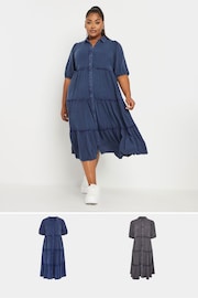 Yours Curve Blue Shirt Dress 2 Pack - Image 1 of 8